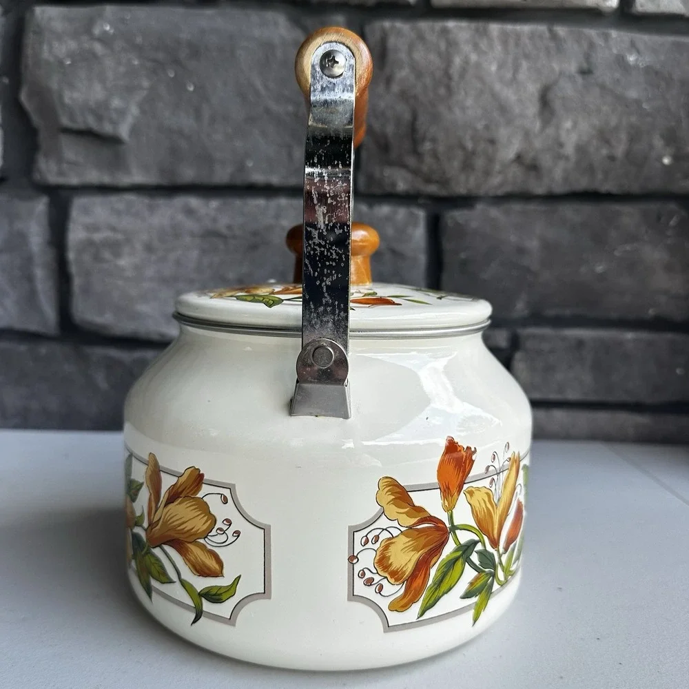 Vintage 1982 Gailstyn Sutton Azalea Floral Tea Pot Kettle Cottagecore Granny